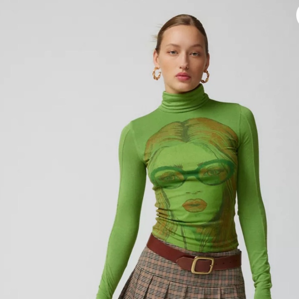 Urban Outfitters Tees | Urban Outfitters Mock Neck Photo-Real Turtleneck Top
